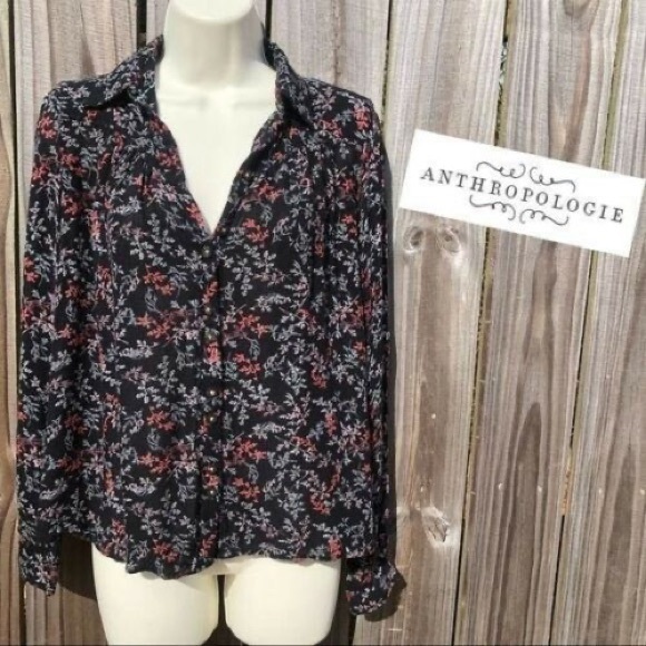 Anthropologie Maeve Floral print button down Blouse - Picture 4 of 14